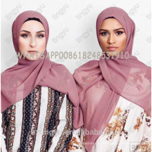 Tingyu original produção whosale noções básicas mulheres cor sólida cachecol hijab dubai elegante muçulmano